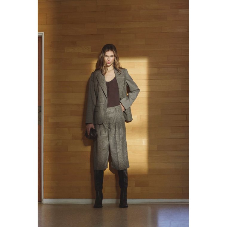 Co`couture - VeyaCC Check Bermuda - Brown