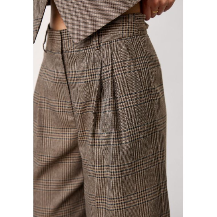 Co`couture - VeyaCC Check Bermuda - Brown
