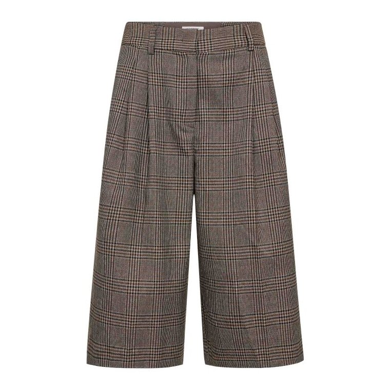Co`couture - VeyaCC Check Bermuda - Brown