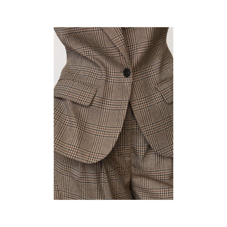 Co`couture - VeyaCC Check Fitted Blazer - Brown