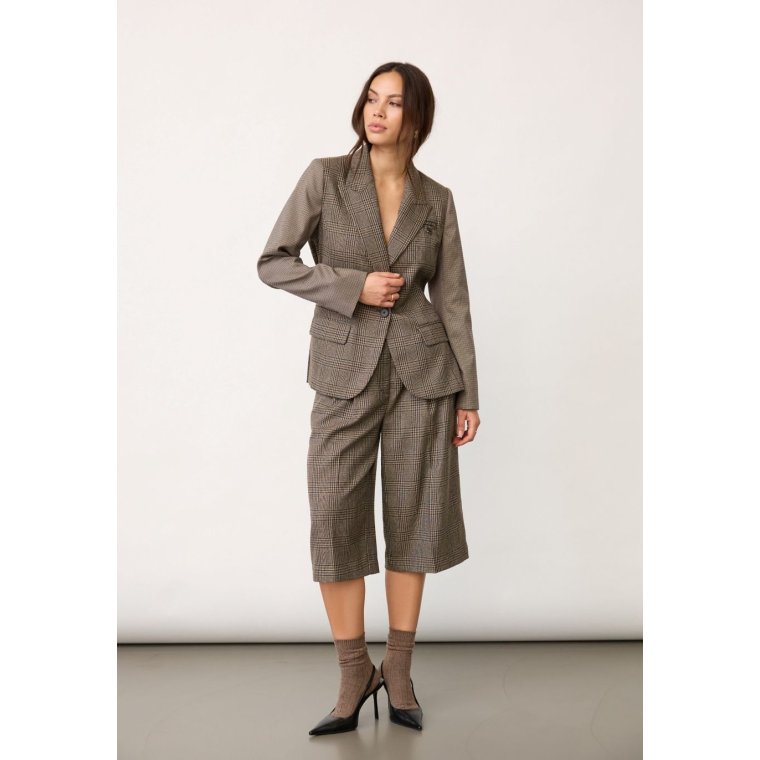 Co`couture - VeyaCC Check Fitted Blazer - Brown
