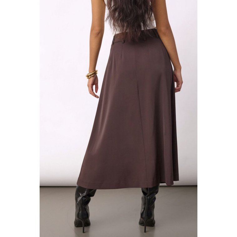 Co`couture - AliniCC Anya Pleat Skirt - Dark Brown