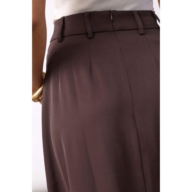 Co`couture - AliniCC Anya Pleat Skirt - Dark Brown