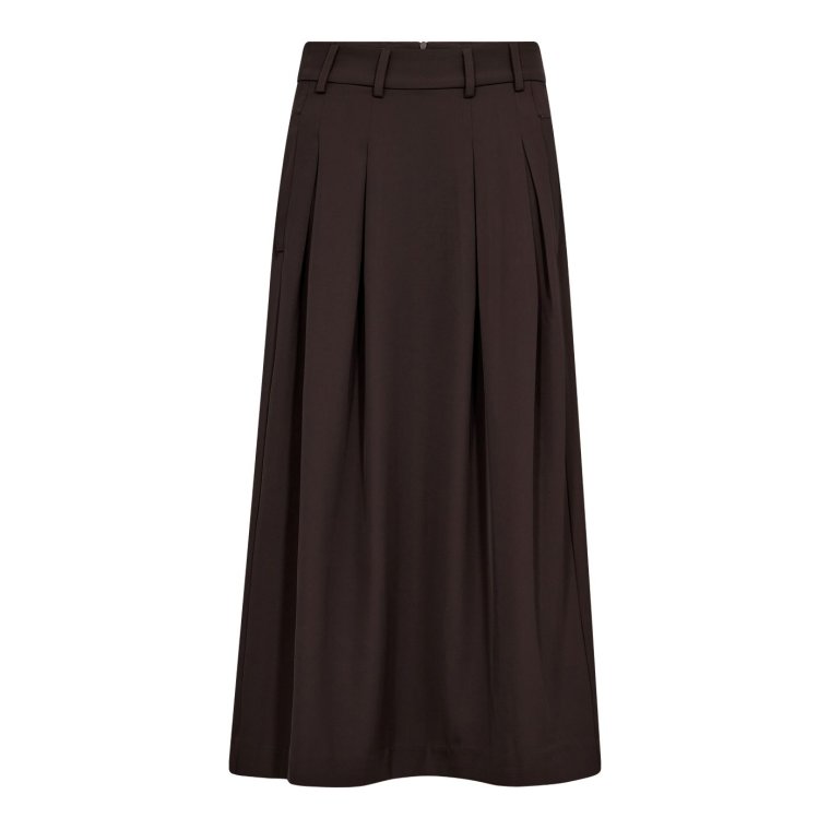 Co`couture - AliniCC Anya Pleat Skirt - Dark Brown