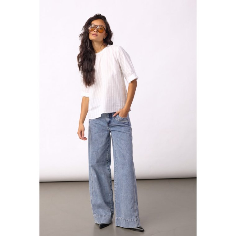 Co`couture - BessiCC V-Blouse - Off-White