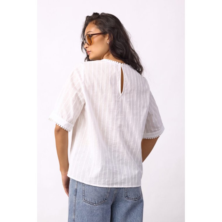 Co`couture - BessiCC V-Blouse - Off-White