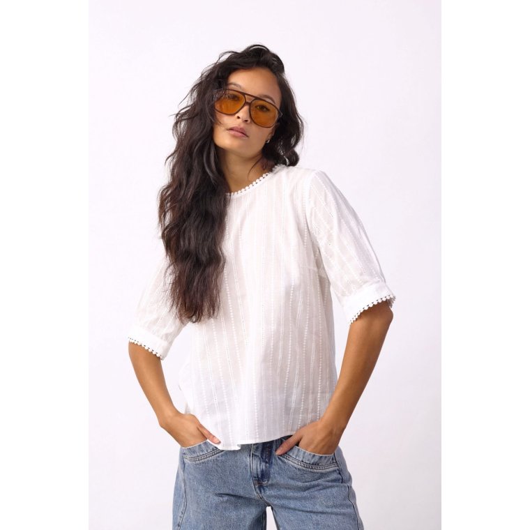 Co`couture - BessiCC V-Blouse - Off-White