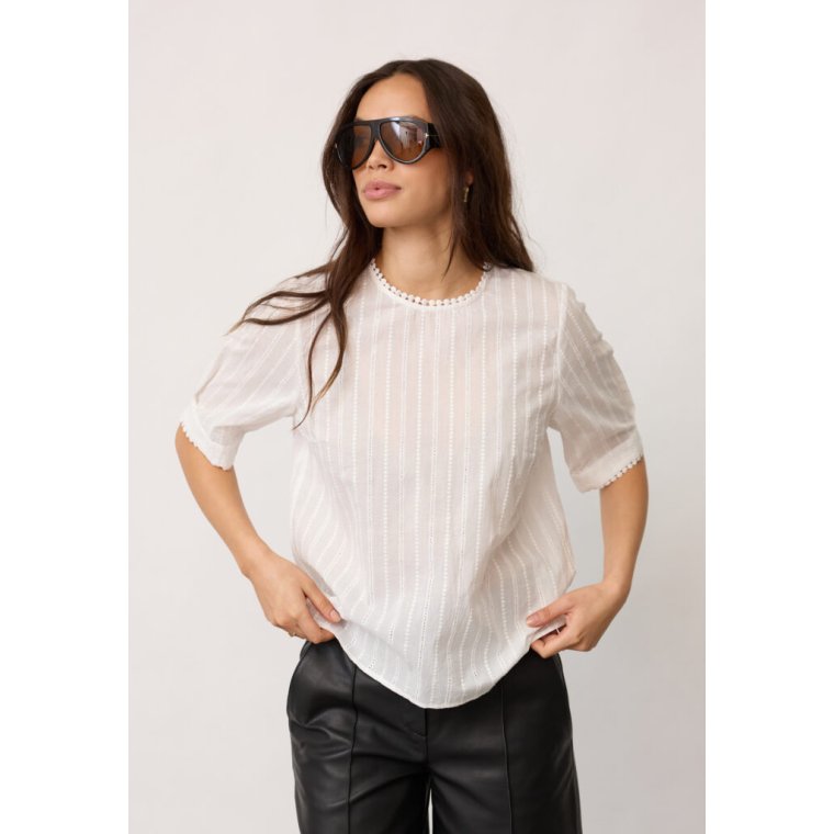 Co`couture - BessiCC V-Blouse - Off-White