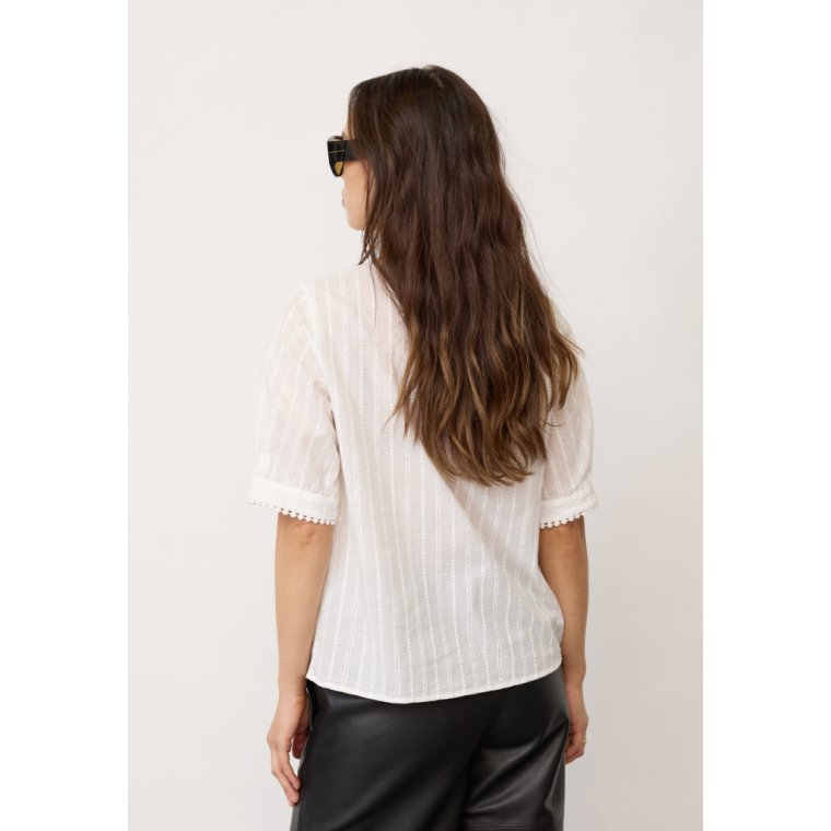 Co`couture - BessiCC V-Blouse - Off-White