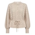 Co`couture - 32241 RowCC Pointelle Tie Cardigan - Creme