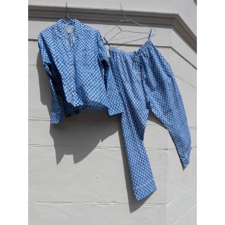 Craft Sisters - Classic Pyjamas Blockprint - 230 Blue Opal