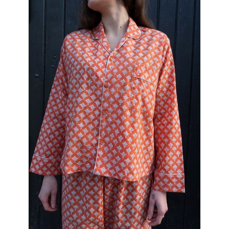 Craft Sisters - Classic Pyjamas Blockprint - 338 Tangerine