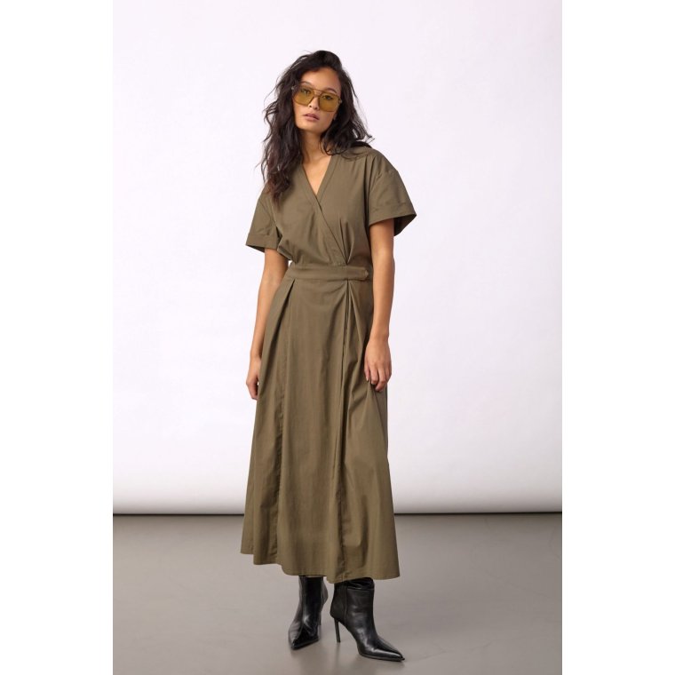 Co`couture - ElaraCC SS Wrap Dress - Olive