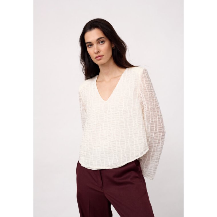 Co`couture - BaltaCC Padded V-Blouse - Off-White