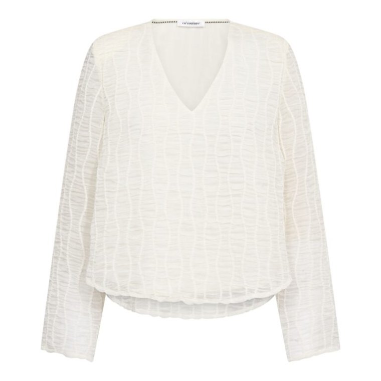 Co`couture - BaltaCC Padded V-Blouse - Off-White