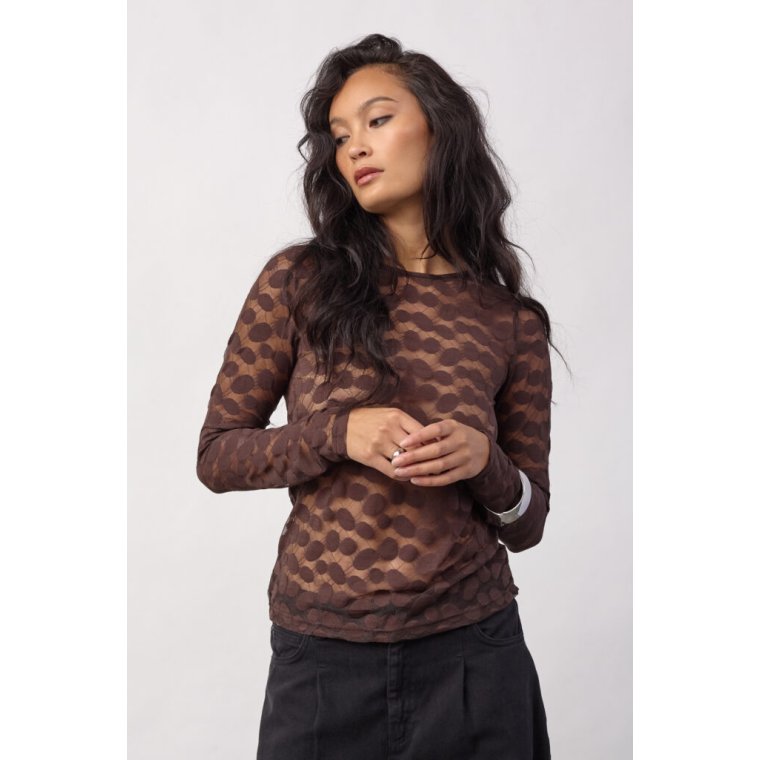Co`couture - PenolaCC O-Neck Blouse - Brown