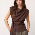 Co`couture - LunaCC Pleat Top - Dark Brown