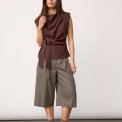 Co`couture - LunaCC Pleat Top - Dark Brown