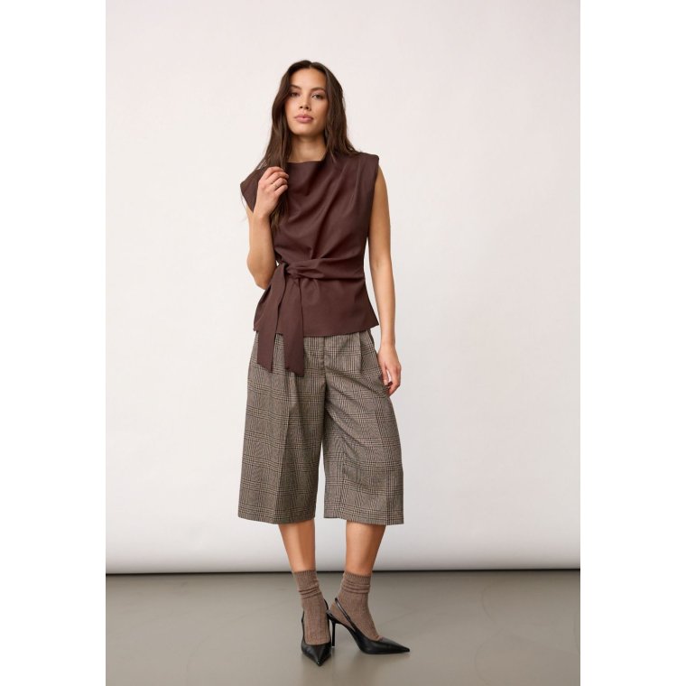 Co`couture - LunaCC Pleat Top - Dark Brown