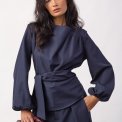 Co`couture - LunaCC Tie Blouse - Navy