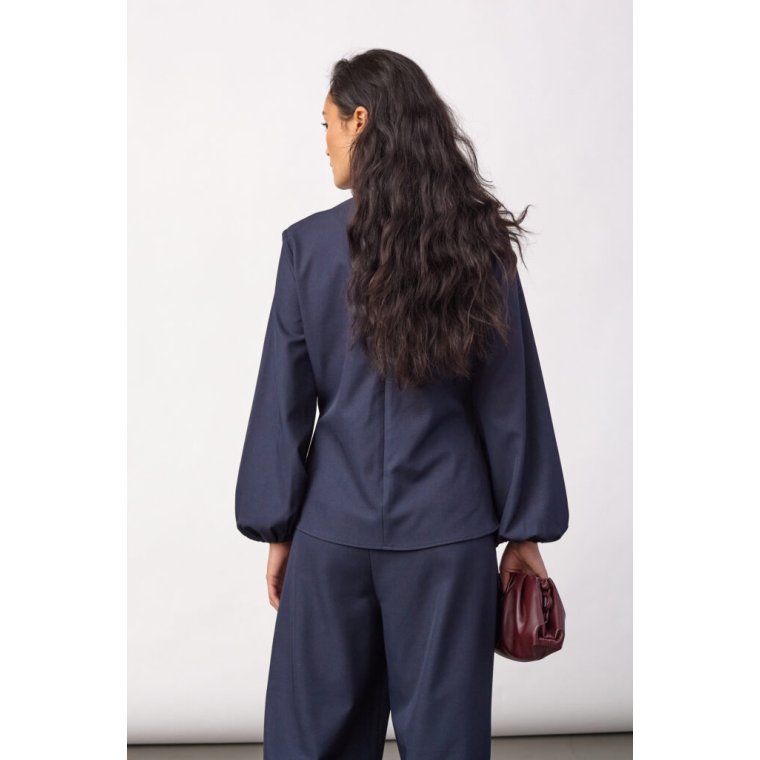 Co`couture - LunaCC Tie Blouse - Navy