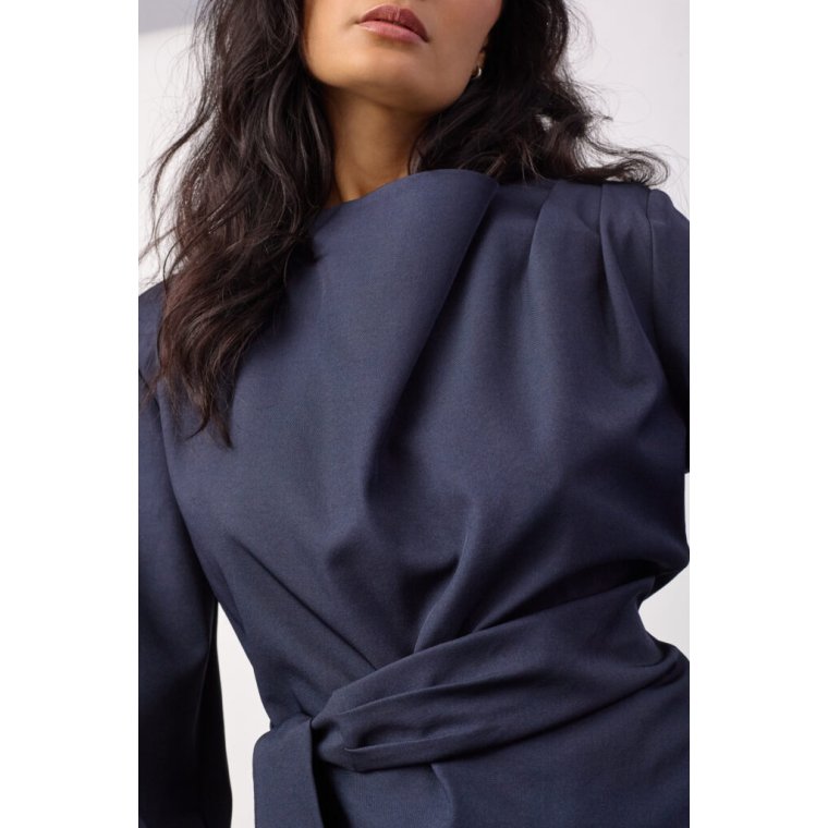 Co`couture - LunaCC Tie Blouse - Navy