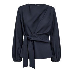 Co`couture - LunaCC Tie Blouse - Navy