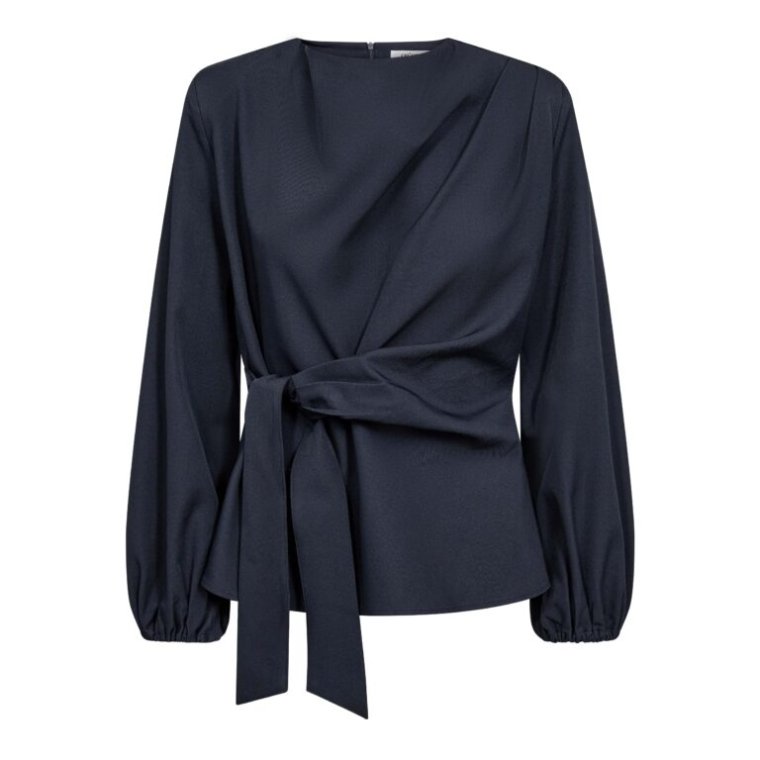 Co`couture - LunaCC Tie Blouse - Navy