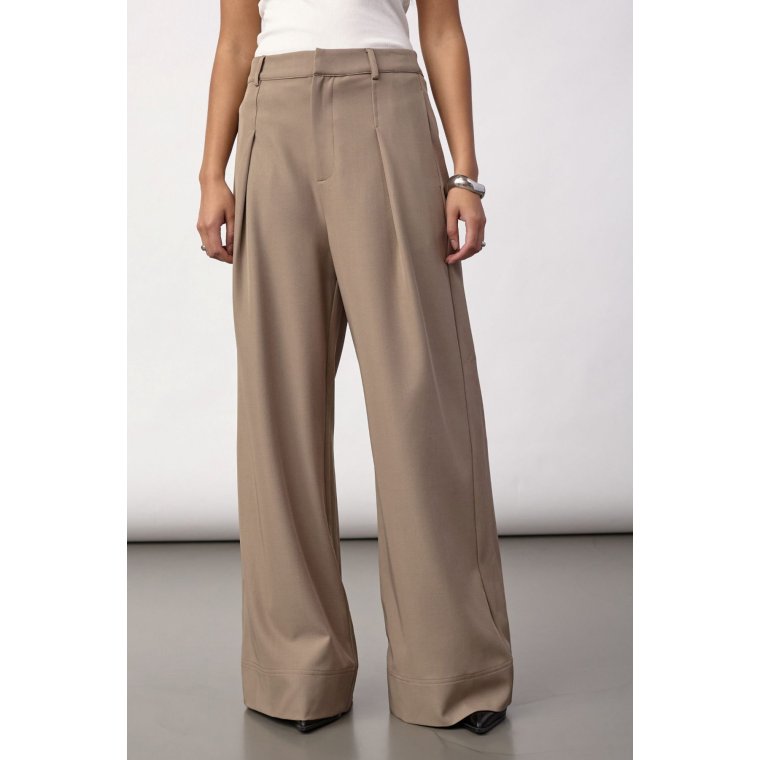 Co`couture - LunaCC Pleat Pant - Taupe