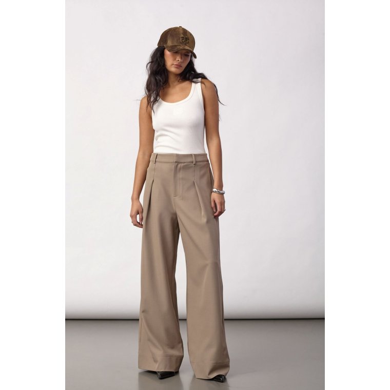 Co`couture - LunaCC Pleat Pant - Taupe