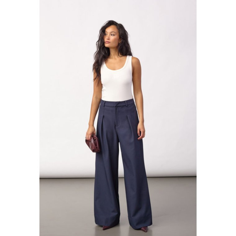 Co`couture - LunaCC Pleat Pant - Navy