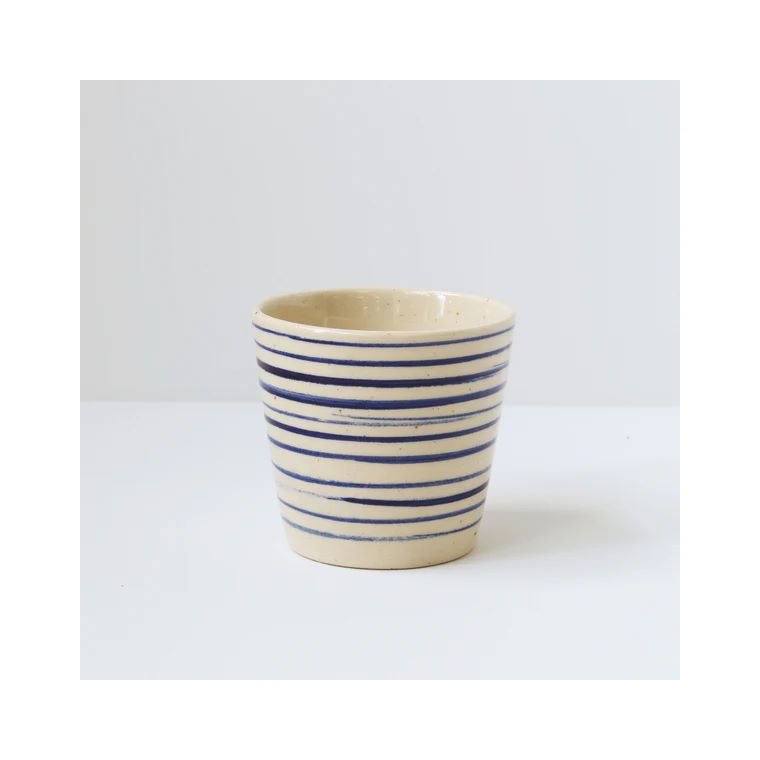 BORNHOLMS KERAMIKFABRIK - -CUP ORIGINAL - Blue Pinstripe