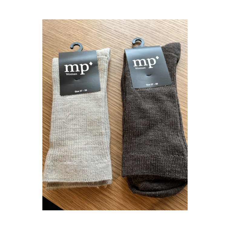 Mp Denmark - Fine wool rib socks - Dark Brown