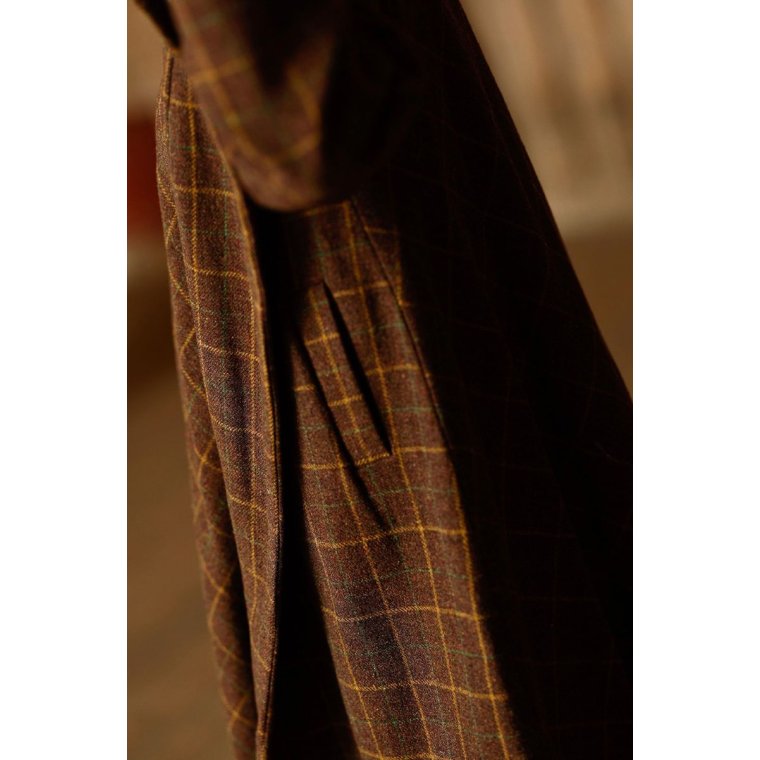 MCVERDI - Ternet brun uldfrakke i Shetlands uld - Mc862a