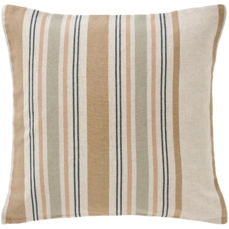 IB LAURSEN - Pudebetr�k med fyld - h�rfarvet m/rosa, lysegr�n, m�rkegr�n og sand striber