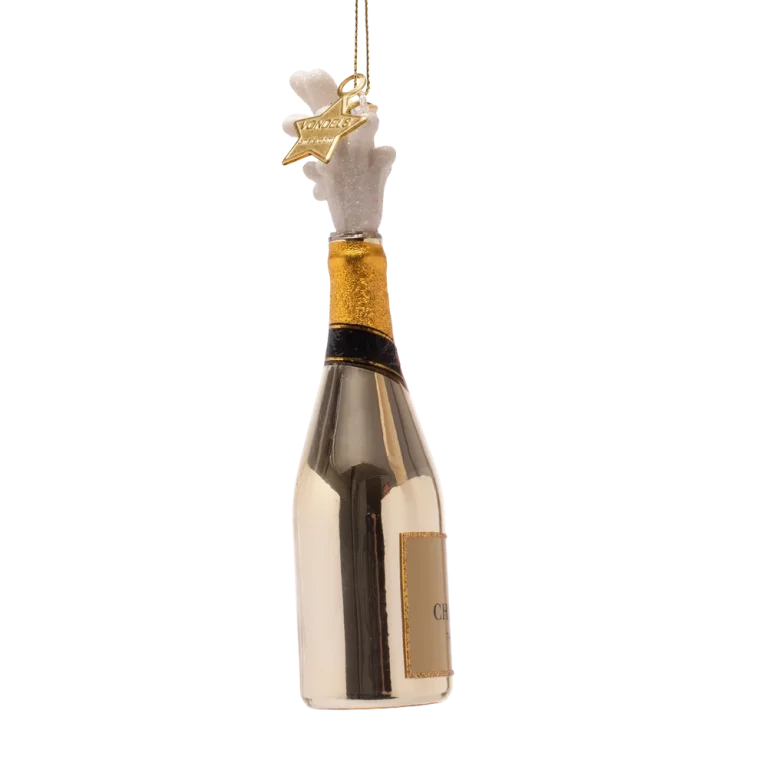 Vondels - Julekugle - glas - Champagne bottle popping