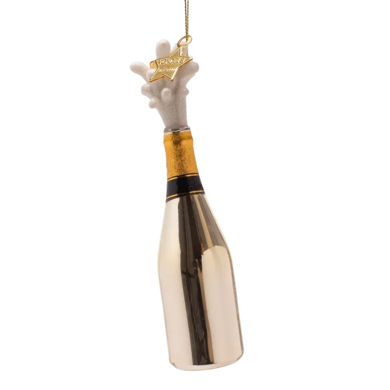 Vondels - Julekugle - glas - Champagne bottle popping