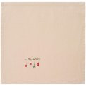 Ib Laursen - Stofserviet Tradition gren m/r�de b�r og h�ngende julepynt h�rfarvet
