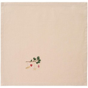 Ib Laursen - Stofserviet Tradition fyrregren m/h�ngende julepynt h�rfarvet