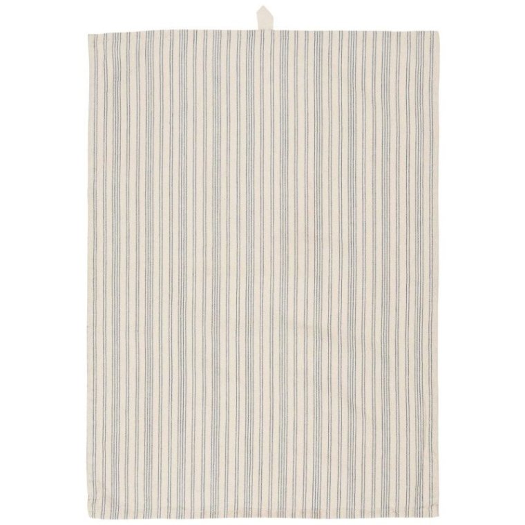 IB LAURSEN - Viskestykke Kasper natur m/m�rkebl� striber