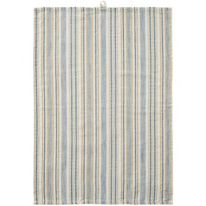 IB LAURSEN - Viskestykke Celine hvid m/blt og beige indvvet mnster