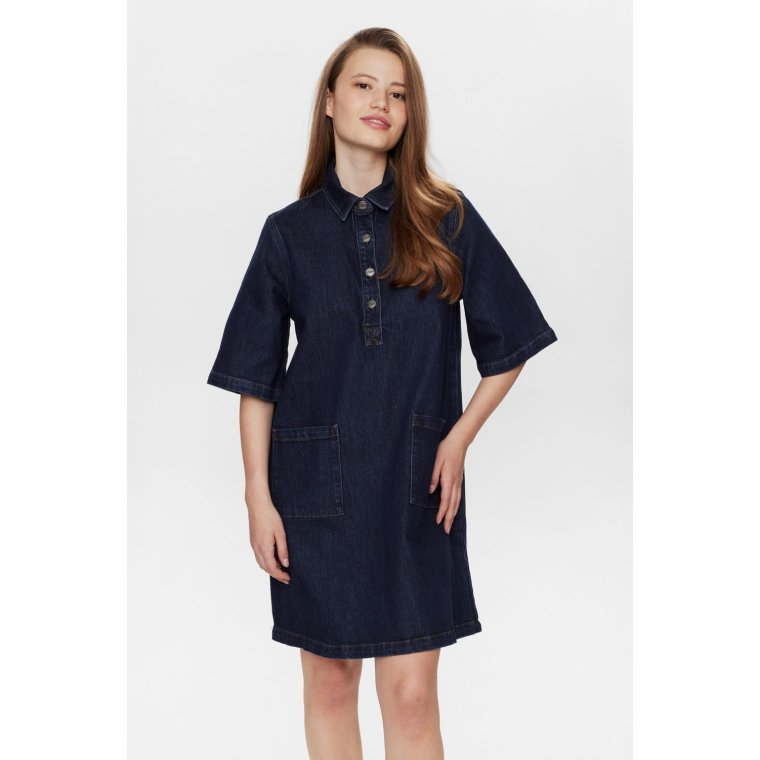 NMPH - NULONDON DRESS - Dark Blue Denim