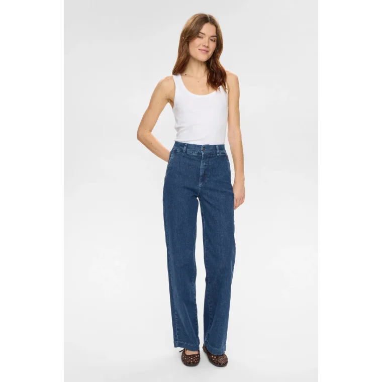 N�MPH - NUAMBER HR WIDE JEANS B3013 - Medium Blue Denim