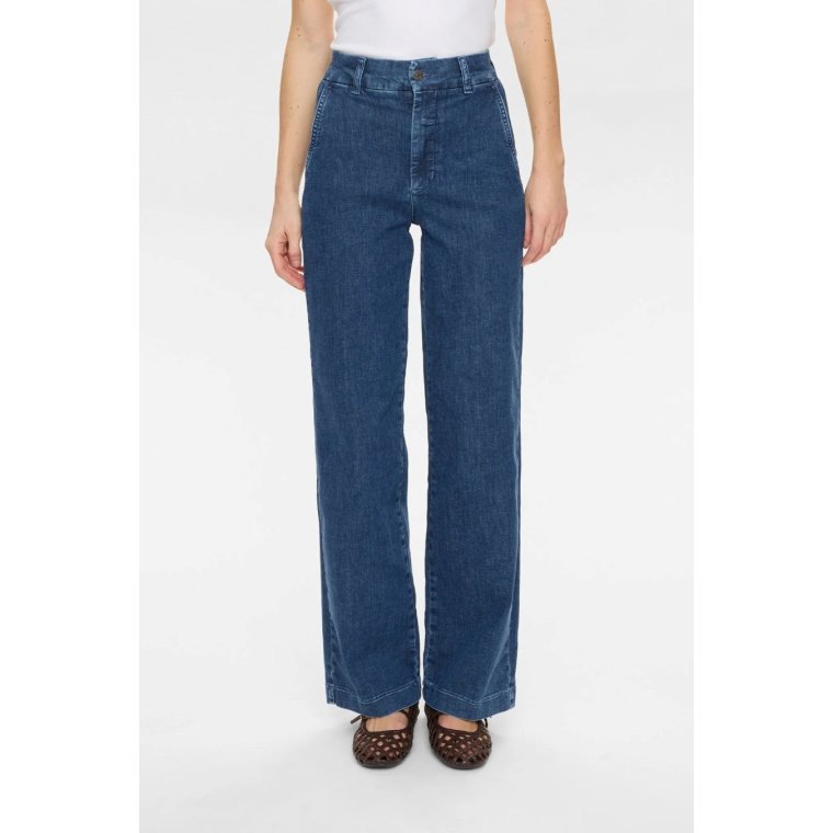 N�MPH - NUAMBER HR WIDE JEANS B3013 - Medium Blue Denim