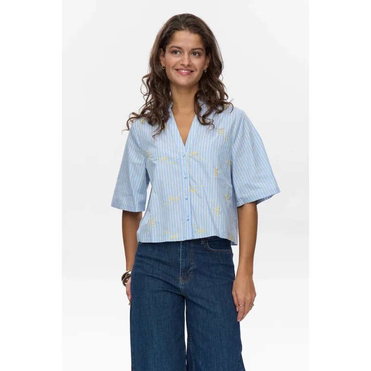 N�MPH - NUMELANIE SS SHIRT - Hydrangea