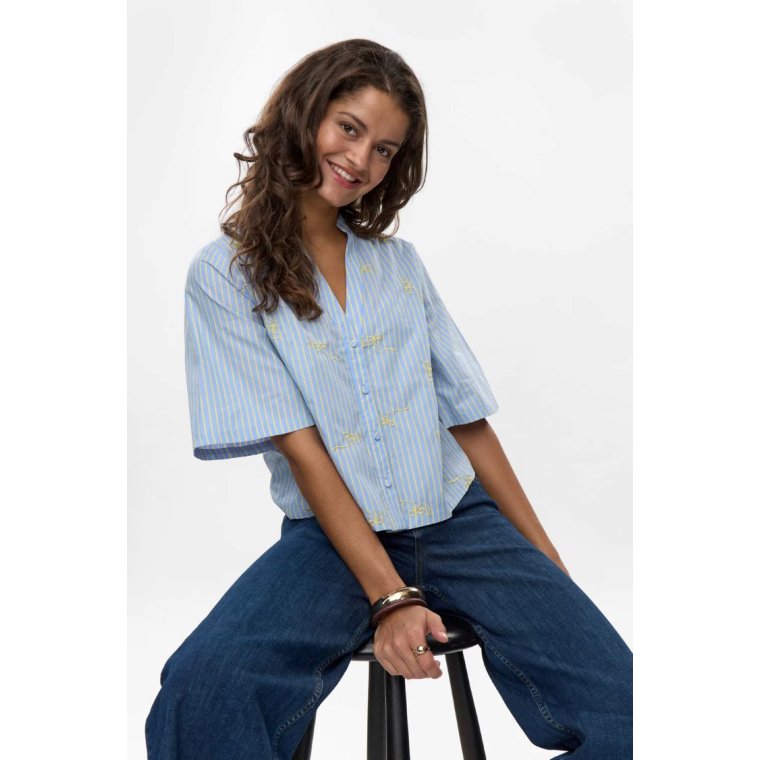 N�MPH - NUMELANIE SS SHIRT - Hydrangea