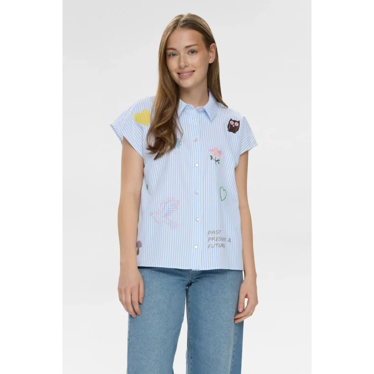 N�mph - NUASHLEY EMBROIDERY SHIRT - Airy Blue