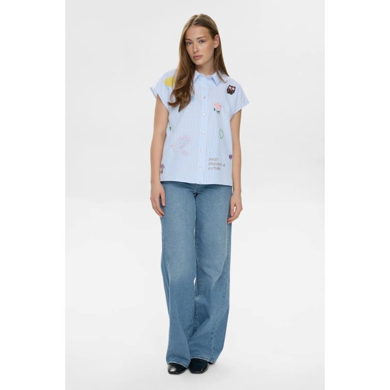 N�mph - NUASHLEY EMBROIDERY SHIRT - Airy Blue