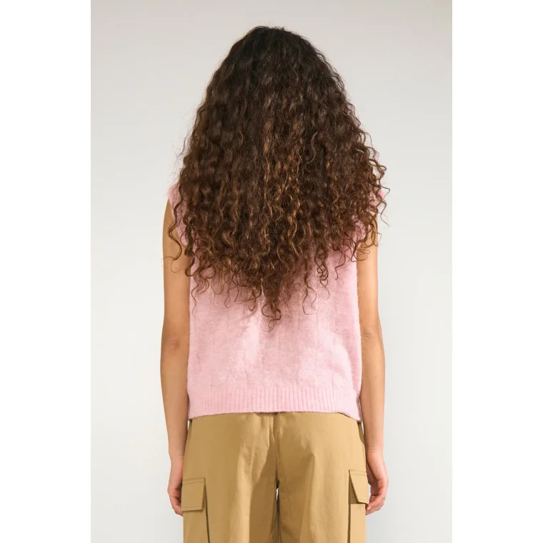 N�MPH - NURIETTE CHECK VEST - Pink Lady