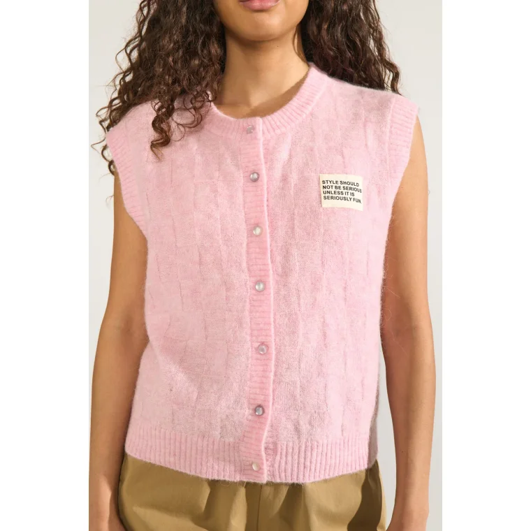 N�MPH - NURIETTE CHECK VEST - Pink Lady